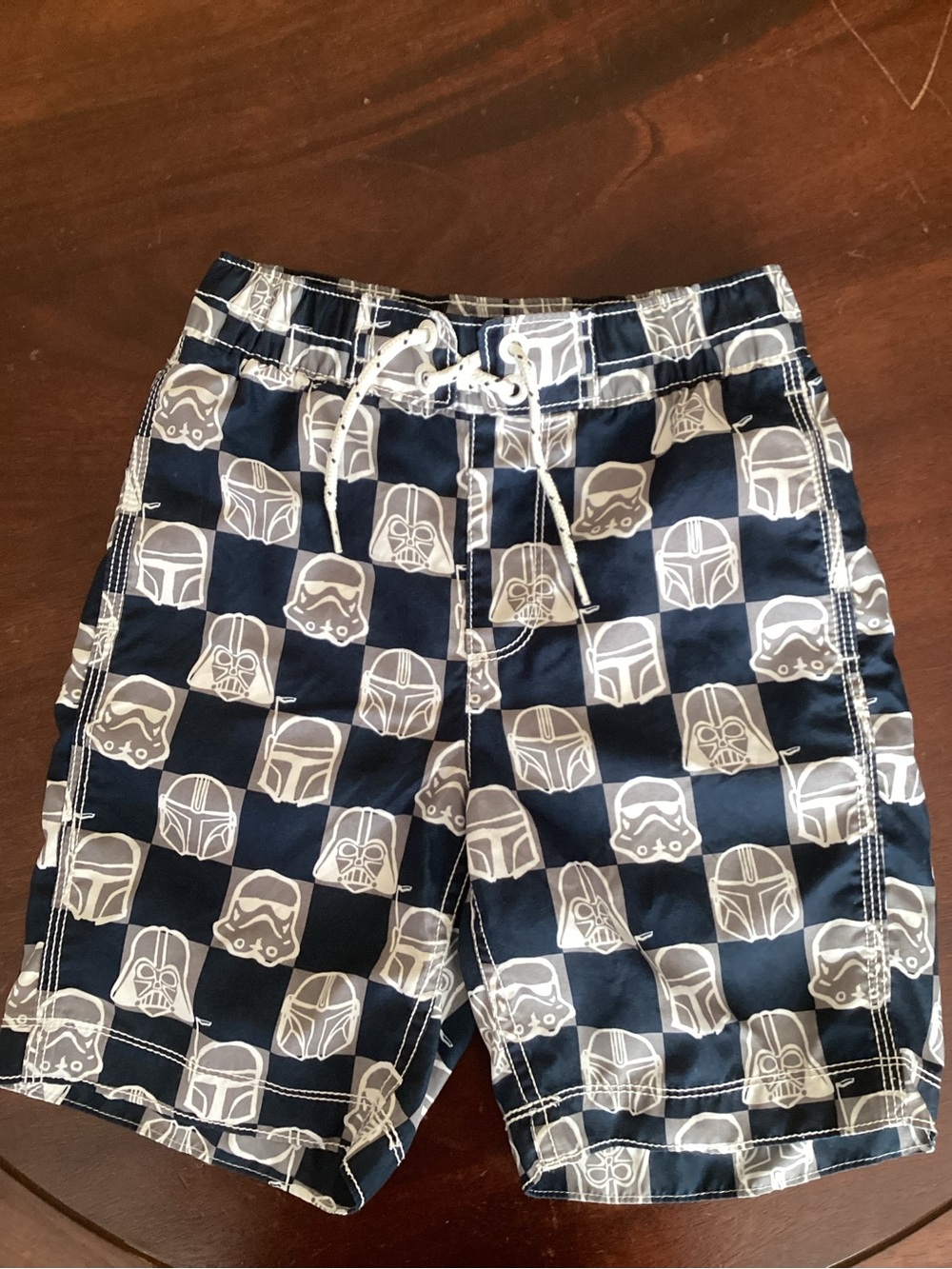 GAP Navy Blue and White Character-Print Swim Shorts